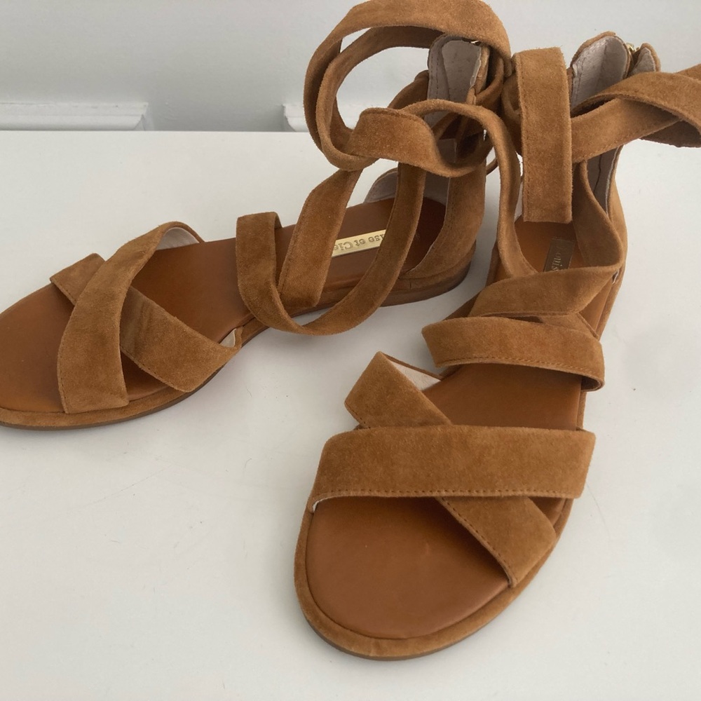 Louise et Cie Brown Suede Wrap Sandals